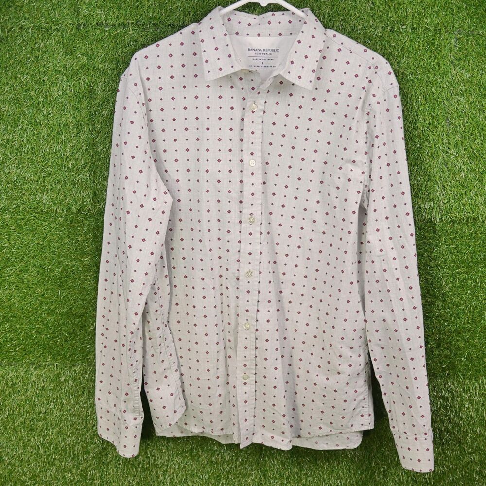 Banana Republic Luxe Poplin Long Sleeve Shirt - Men's Size L